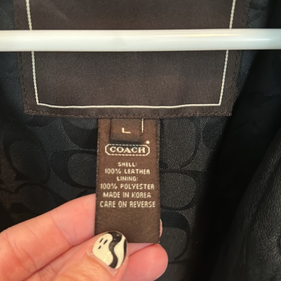 Like New Womens Coach Soft Leather Button Up Jacket - Picture 6 of 9